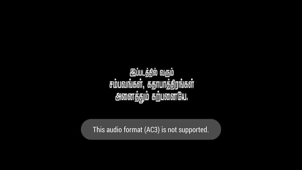 This audio format is not supported in MX player