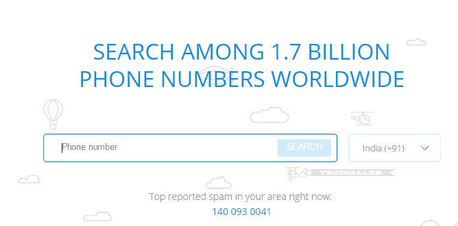 Truecaller number search