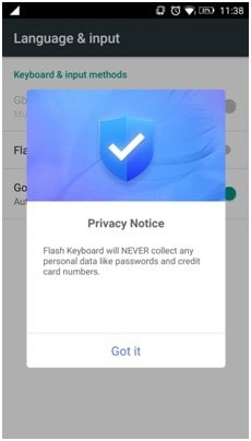 Flash Keyboard Privacy